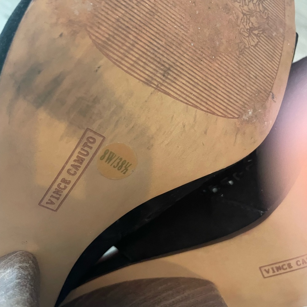 Vince Camuto Suede Block Heel Open Toe Bootie - image 6